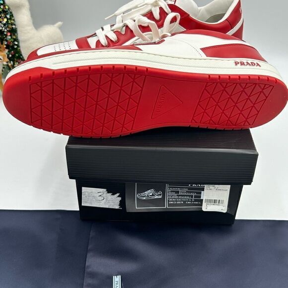 Men’s Prada downtown leather logo sneakers size 12.5 made in Italy - Picture 5 of 9